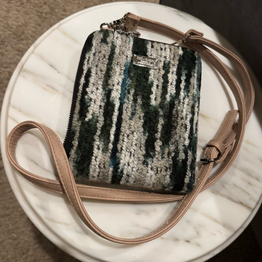 Coco + Carmen Purse ~ Clutch Wallet Knit Crochet ~ Blush Toned Crossbody Strap